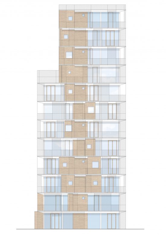 Augsburg Architektur Sigurd Larsen Wohnung Holz Architektur Bau Wood architecture apartment highrise_Ansicht 2