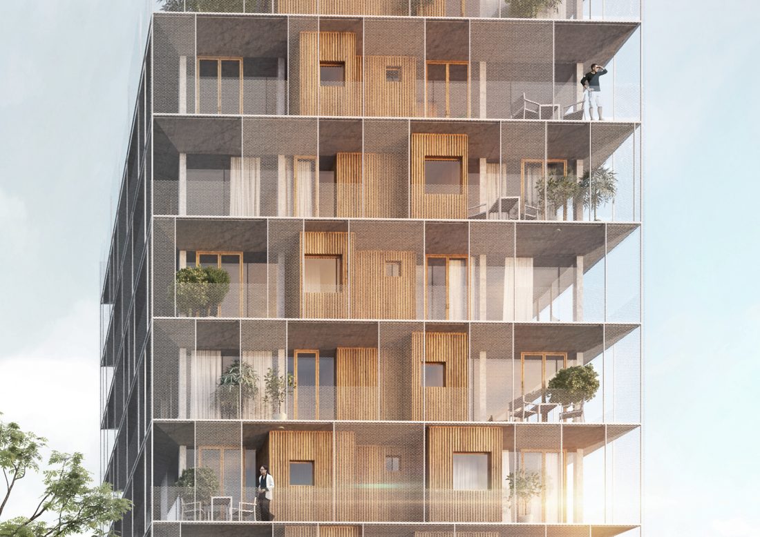 Augsburg Architektur Sigurd Larsen Wohnung Holz Architektur Bau Wood architecture apartment highrise_facade 2