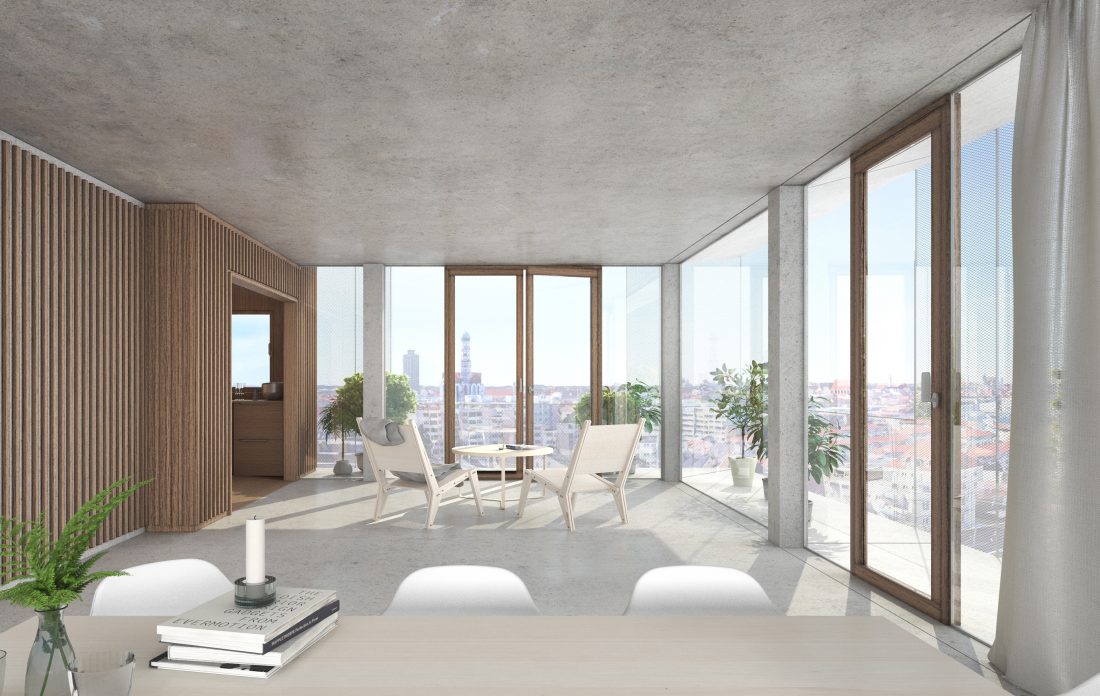 Augsburg Architektur Sigurd Larsen Wohnung Holz Architektur Bau Wood architecture apartment highrise_interior wohnzimmer stue