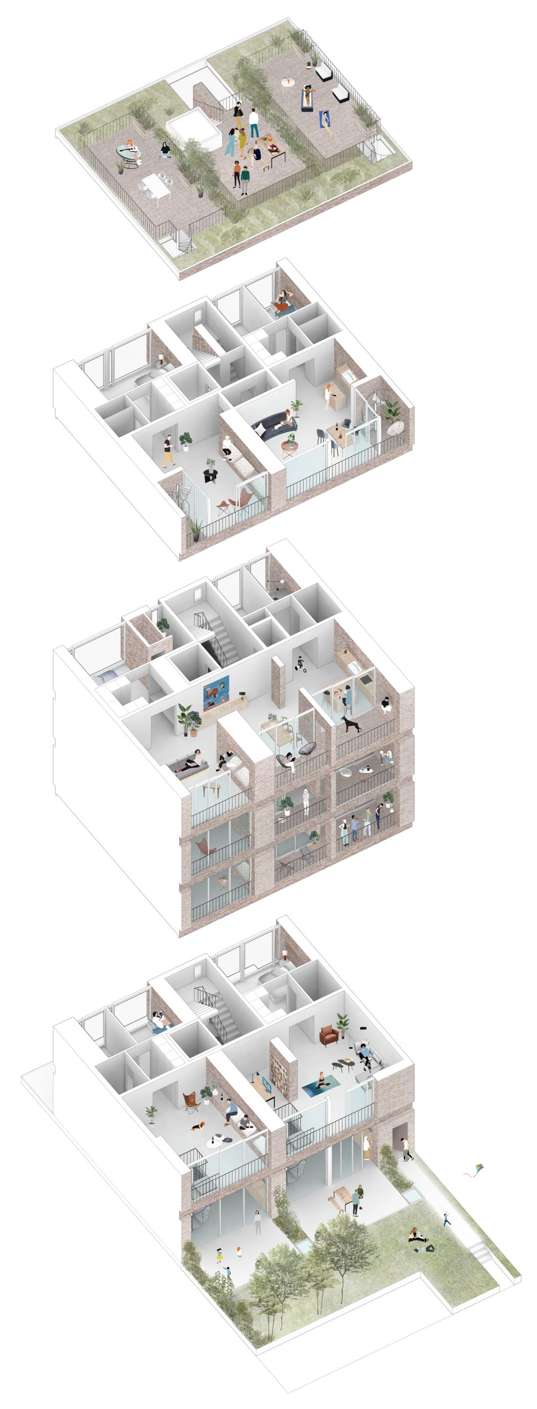Sigurd Larsen design architecture wohnungsbau eigentum architektur berlin ziegel backstein wohnen_AXO housing