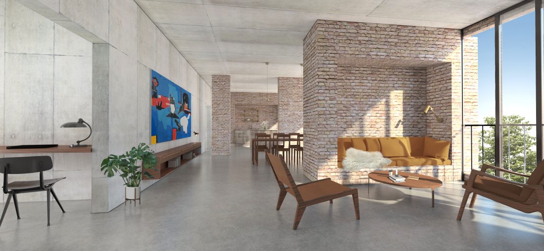 Sigurd Larsen design architecture wohnungsbau eigentum architektur berlin ziegel backstein wohnen_PERSP INTERIOR