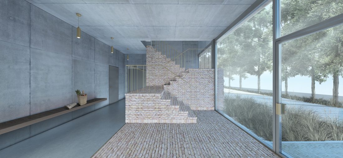 Sigurd Larsen design architecture wohnungsbau eigentum architektur berlin ziegel backstein wohnen_PERSP INTERIOR LOBBY