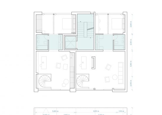 Sigurd Larsen design architecture wohnungsbau eigentum architektur berlin ziegel backstein wohnen_grundriss plan maisonette