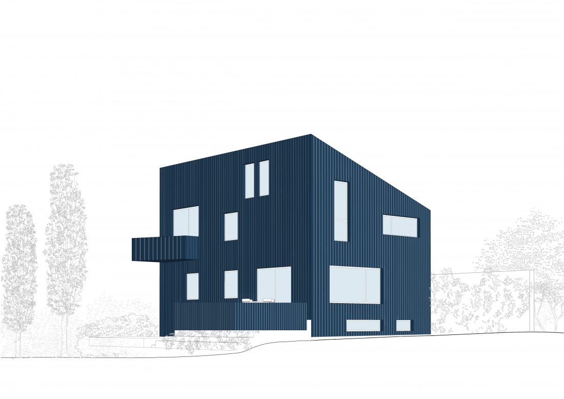 Blaa Hus Roskilde_Sigurd Larsen arkitektur enfamiliehus danish design architecture blue steel facade wood holzbau dachaufstockung_5