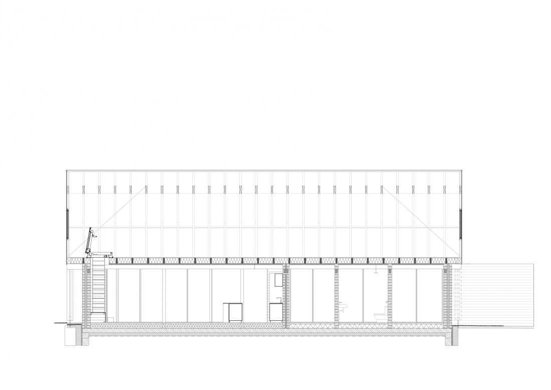 Sigurd Larsen Architekten Glas Haus brick wood glass design uckermark_Section
