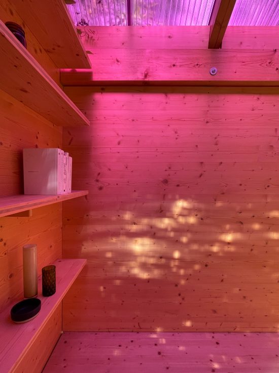 Tea House for Peggy Gou by Sigurd Larsen design and Architecture Berlin follie pavilion pink roof_11